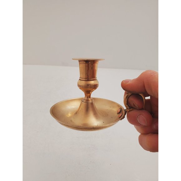 Vintage Brass Candle Holder - Brass Candlestick Holder - Brass Chamberst… - Picture 5 of 10